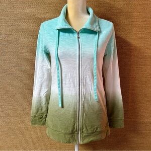 Tommy Bahama Jacket Womens Small Ombre Agassi Dip Dye Full Zip Sweatshirt